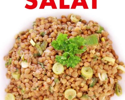 Veganer Linsensalat mit Lauchzwiebeln und Kreuzkümmel
