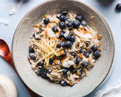 Veganes Heidelbeer-Kokos Bircher Müsli
