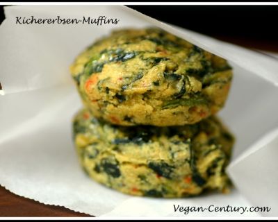 Kichererbsen-Muffins mit Spinat