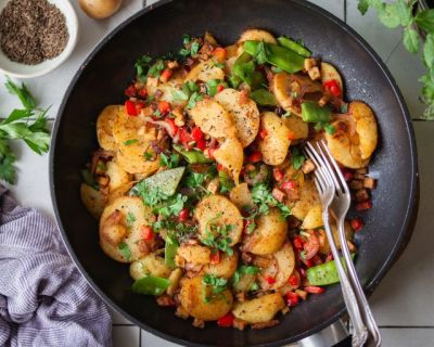 Die besten veganen Bratkartoffeln mit Tempeh