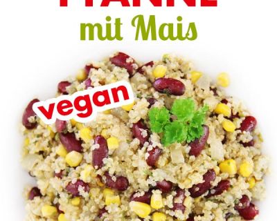 Vegane Quinoa-Pfanne mit Bohnen und Mais