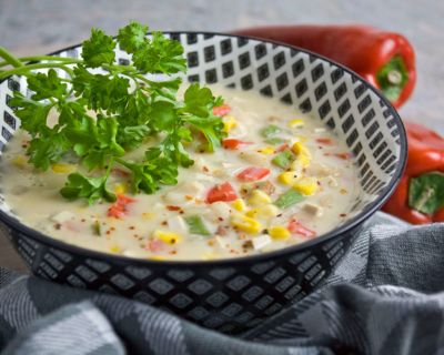 Weißes Chili sin Carne mit Räuchertofu