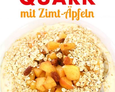 Veganer Bananen-Quark mit Äpfeln und Haferflocken