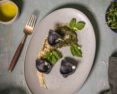 Gierschpesto mit laktofermentiertem Bärlauch