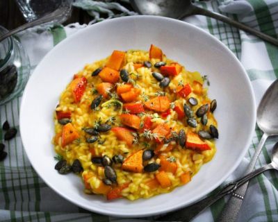 Kürbisrisotto mit Zitronen-Thymian