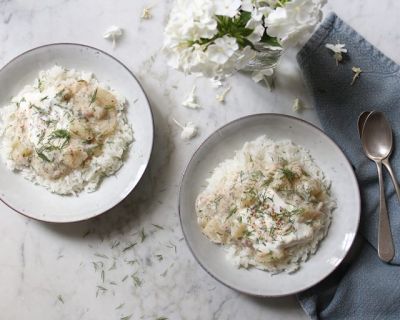 Schmorgurken-Reis-Bowl