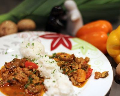 Paprikageschnetzeltes mit Reis