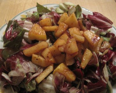 Salat mit gebratenen Quitten