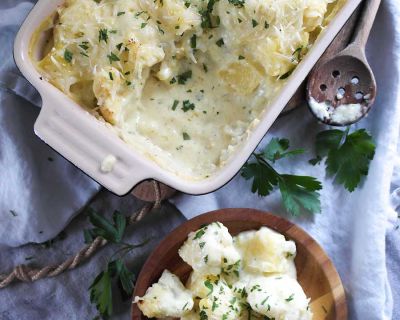 Cremiger und veganer Blumenkohl-Kartoffel-Auflauf ❤