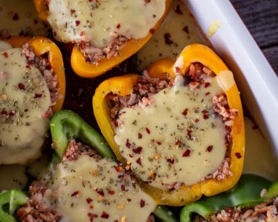 Gefüllte Paprika im Ofen gebacken