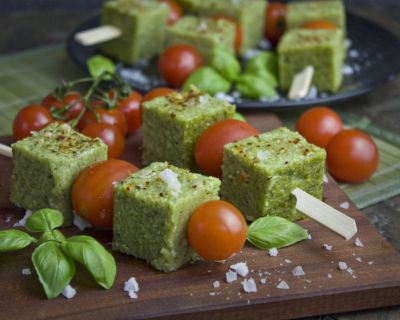 Fingerfood! – Basilikum-Polenta-Spieße
