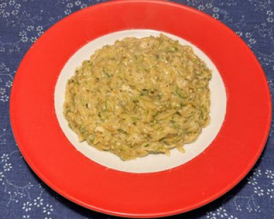 Zucchini-"Feta"-Orzo (vegan)