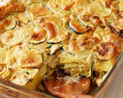 Veganer Kartoffel Zucchini Auflauf