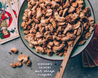 Gebrannte Cashews mit Orange und Ingwer