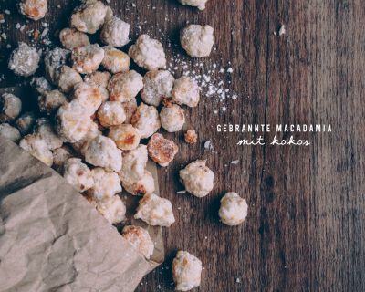 Gebrannte Macadamia mit Kokos