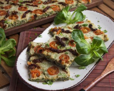 Sommerliche Rucola-Pfannkuchen aus dem Backofen