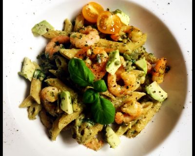 Rezept vom 27.03.2018: Avocado Scampi Pasta (Vegan möglich)