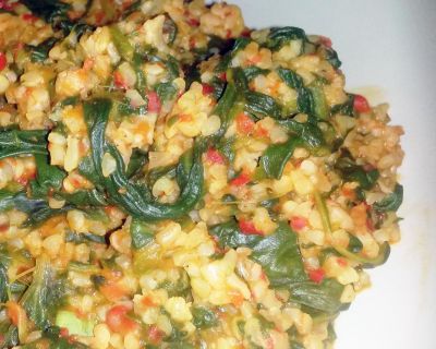 Bulgur mit Spinat