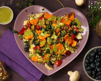 Bunter Hirsesalat mit Zitronen Moringa Dressing