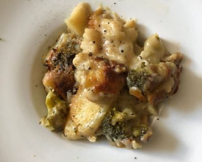Broccoli-Blumenkohl-Kartoffelgratin