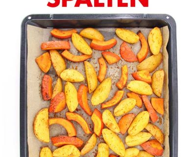 Kartoffel- und Kürbisspalten aus dem Ofen