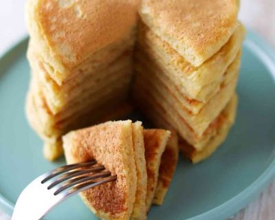 Vegane amerikanische Pancakes mit Ei Ersatz