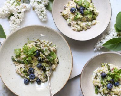 Spargel-Kokosmilch-Risotto