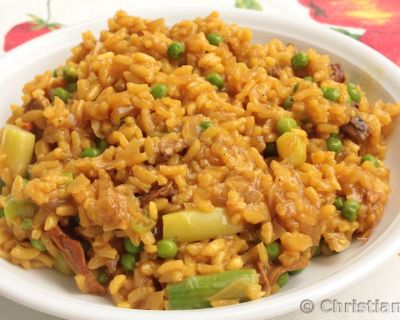 Risotto mit Spargel, Pilzen und Erbsen