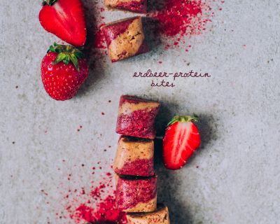 Fruchtige Erdbeer-Protein Bites – kleine Protein-Häppchen zum Selbermachen