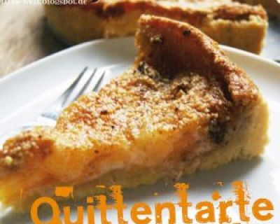 Quittentarte mit Marzipanguss