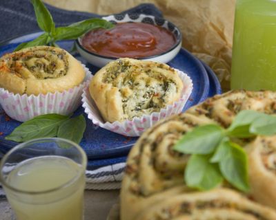 Fluffige Artischocken-Spinat-Schnecken
