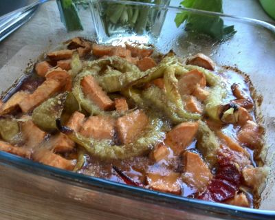 Süßkartoffeln & Peperoni aus dem Ofen