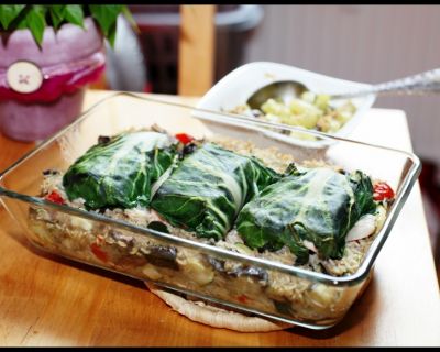 Rezept vom 03.07.2015: Mangold Päckchen auf Zucchini-Pilz Reis und Schmorgurken