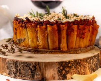 Einfache Rigatoni Torte – Pastakuchen aus dem Ofen