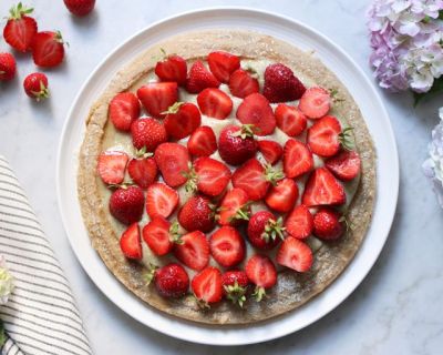 Erdbeerkuchen mit Vanillepudding