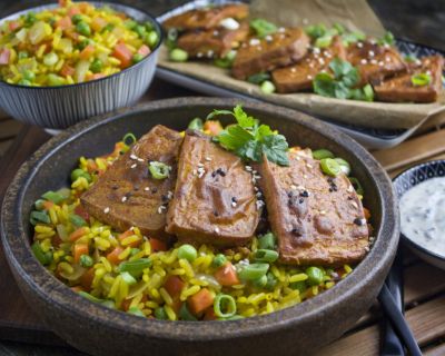 Gebackener Joghurt-Tofu – Indisch angehaucht!