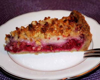 Dänischer Himbeerkuchen mit Krokanthaube