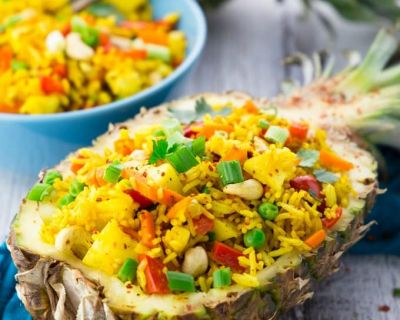 Gebratener Reis mit Ananas
