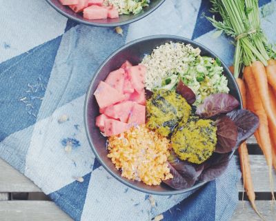 Polenta Balls mit Salat