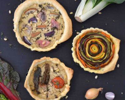 Bunte Gemüse-Quiches (vegan)