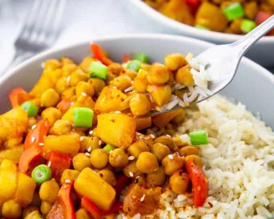 Süß Sauer Soße mit Kichererbsen