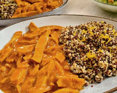 Lupinen-Geschnetzeltes mit Zitronen-Quinoa — Protein-Booster