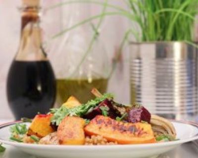 Bulgur mit geröstetem Kürbis, Fenchel und roter Beete