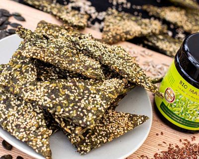 Knusprige Matcha Cracker
