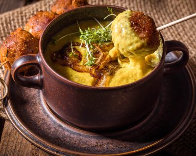Vegane Fonduesuppe – Käsefonduesuppe rein pflanzlich