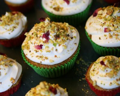 Pistachio Rosewater Cupcakes