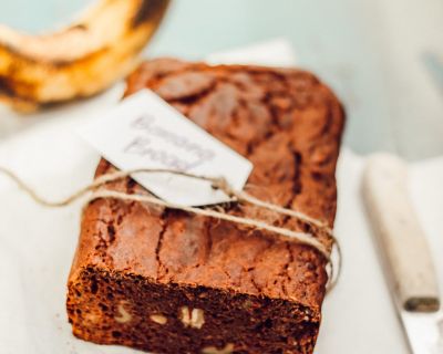 Saftiges Schoko-Bananen-Brot [vegan, glutenfrei, zuckerfrei]