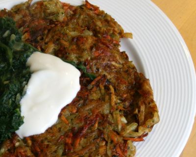 Reibekuchen mit Spinat
