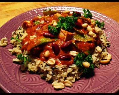 Rezept vom 09.01.2018: Kidneybohnen Tomaten Erdnuss Topf