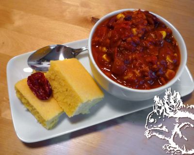 Chili sin Carne con Cornbread!